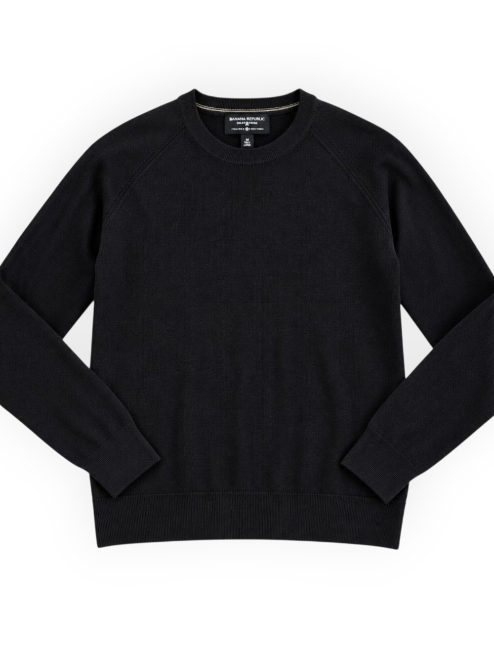 Banana Republic Italian Merino Wool Crewneck Sweater Black – Men’s M Tall